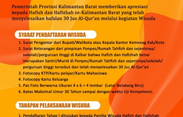 Wisuda Hafizh dan Hafizhah Kalimantan Barat Tahap I Tahun 2022